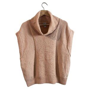 Worthington Sweater Vest Plus Size 0X Peach Cowl Turtleneck Chenille Sleeveless
